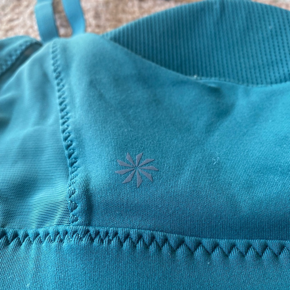 Athleta Green/Teal Sportsbra Medium - Picture 3 of 4
